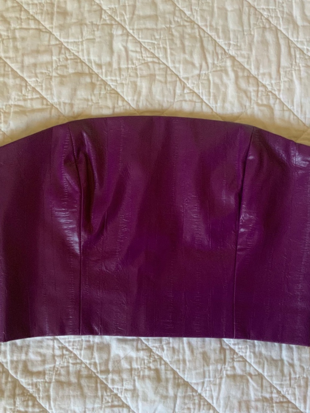 Rotate Purple Bustier Vegan Leather Crop Top in Size S